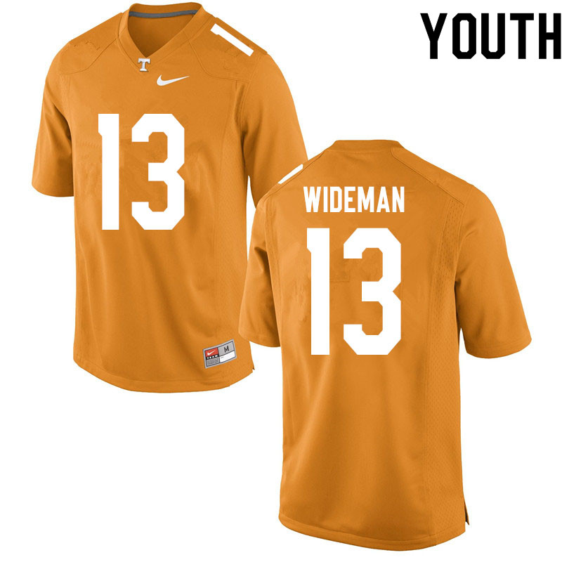 Youth #13 Malachi Wideman Tennessee Volunteers College Football Jerseys Sale-Orange